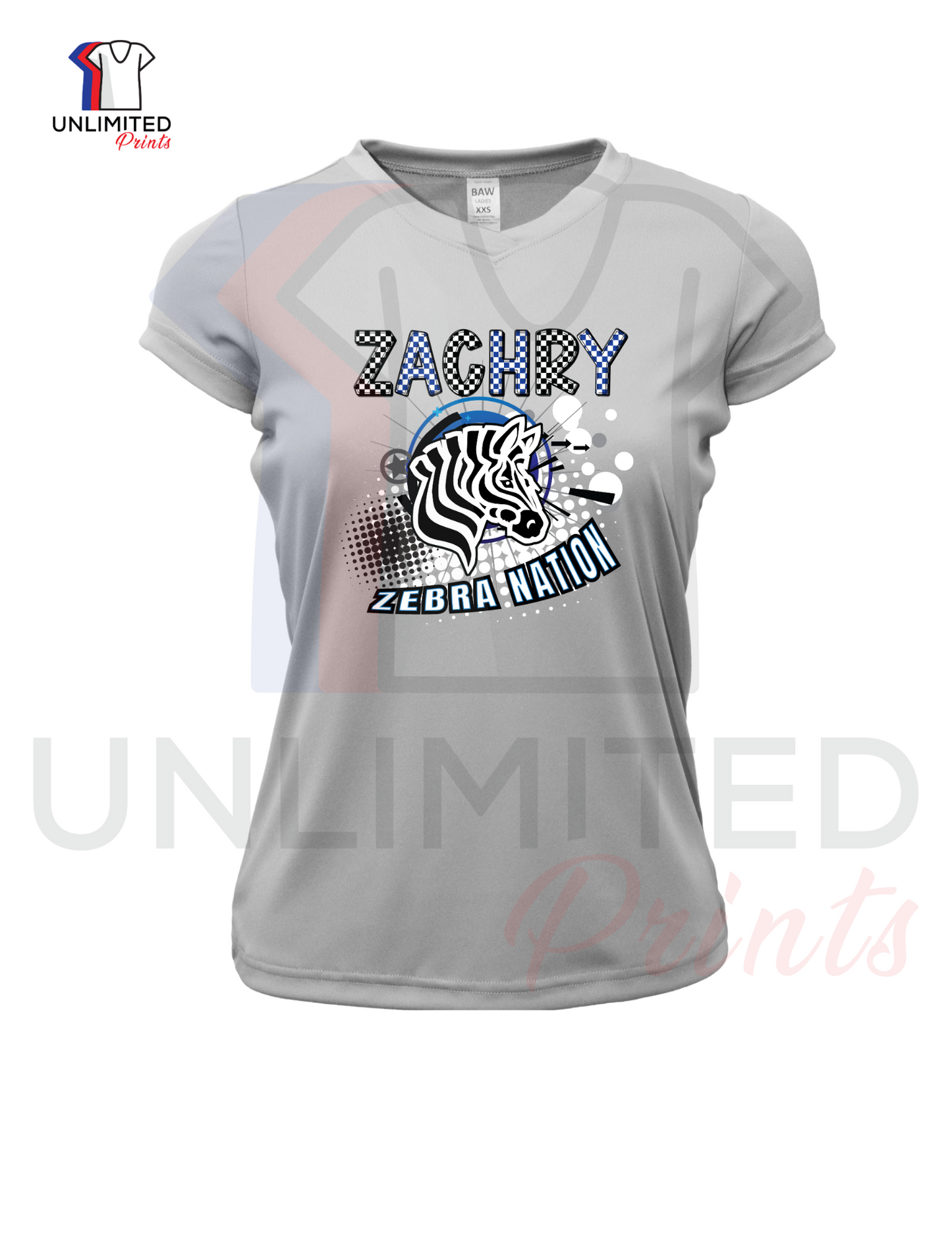Z Zachry Elementary 25' Ladies V- Neck Dri-fit Short Sleeve Shirt