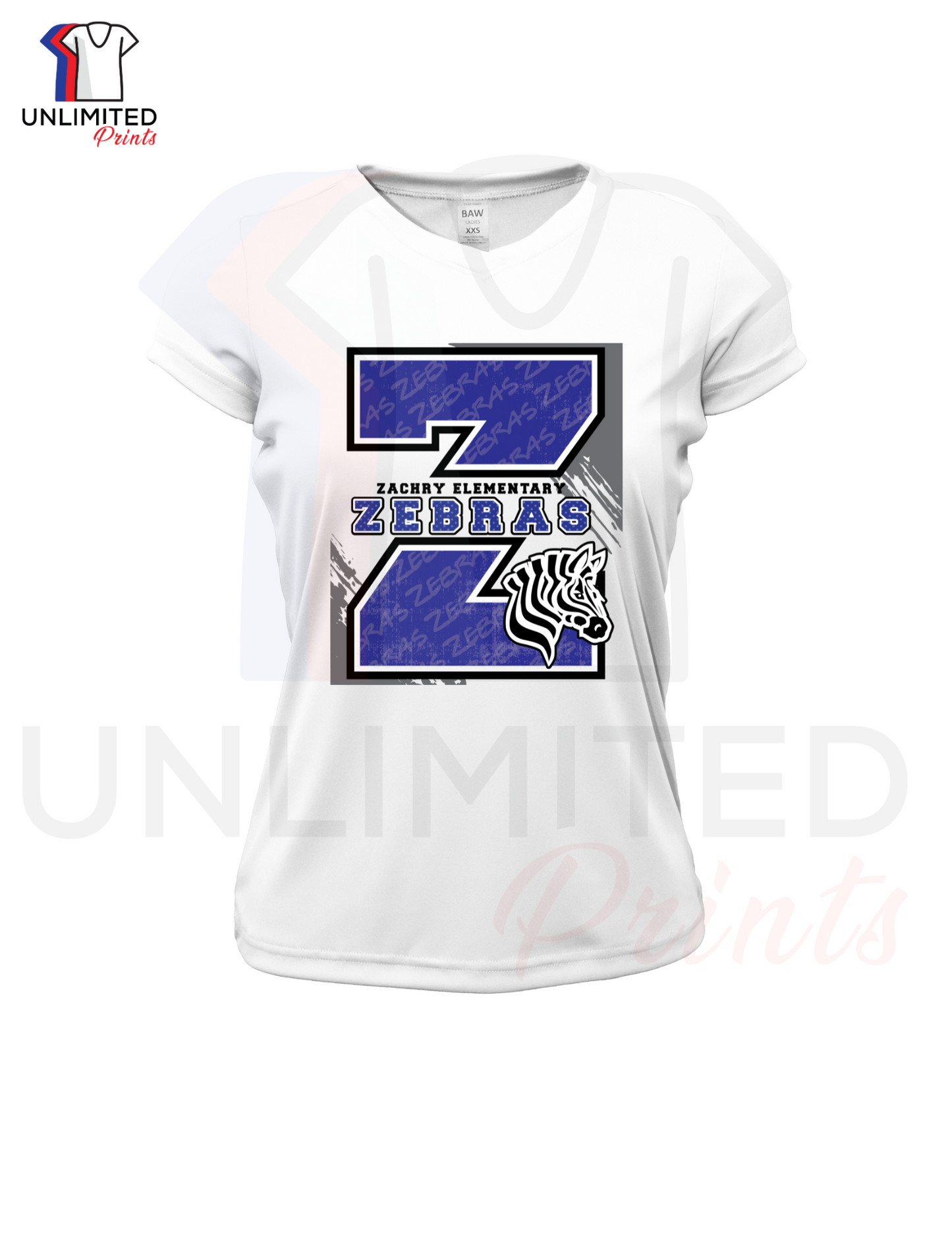 Z Zachry Elementary 25' Ladies V- Neck Dri-fit Short Sleeve Shirt
