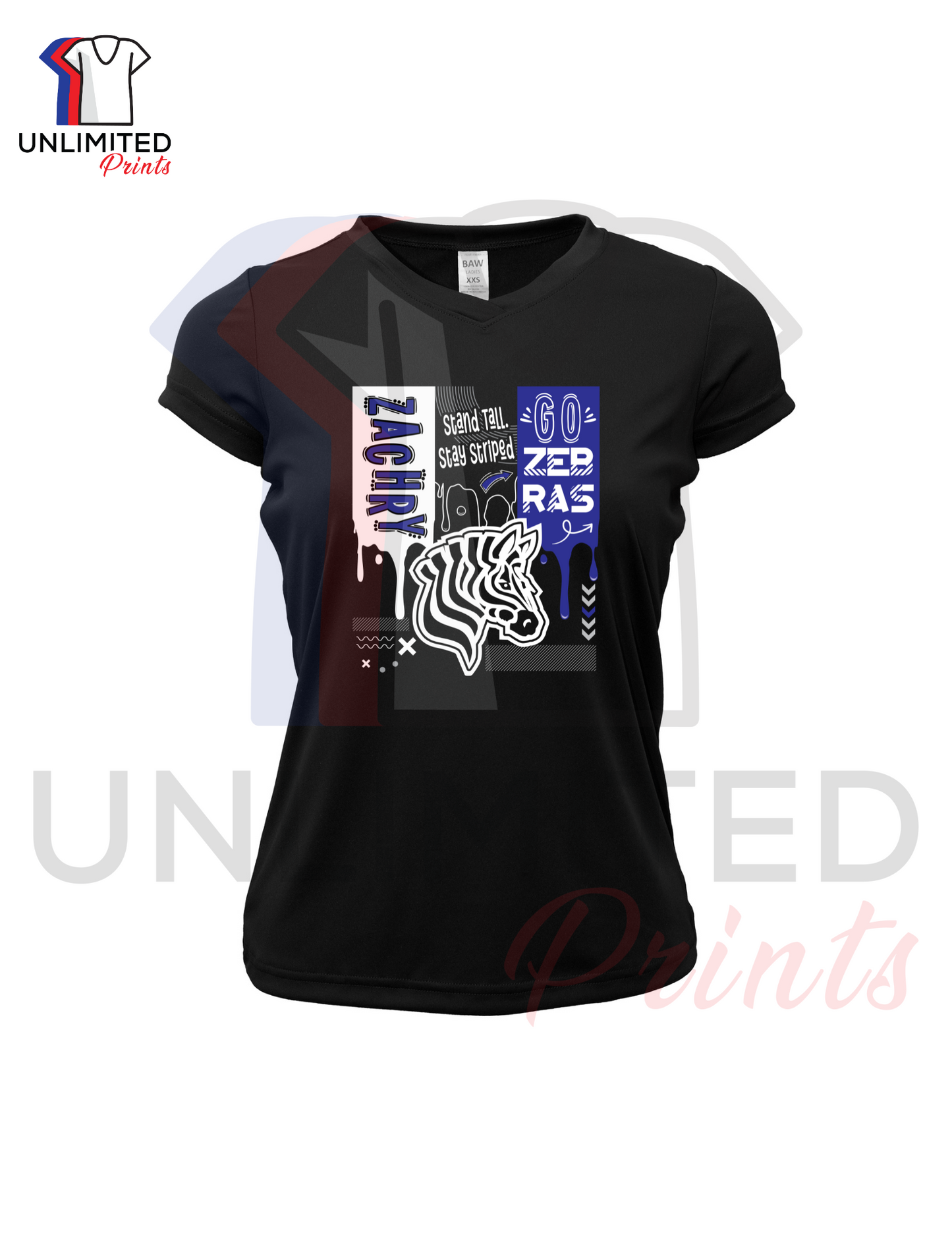 Z Zachry Elementary 25' Ladies V- Neck Dri-fit Short Sleeve Shirt