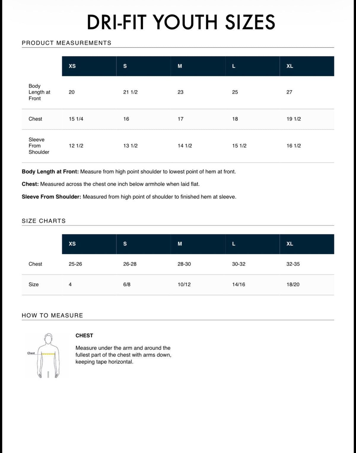 Kinder Dri-Fit Gold Spirit Shirt