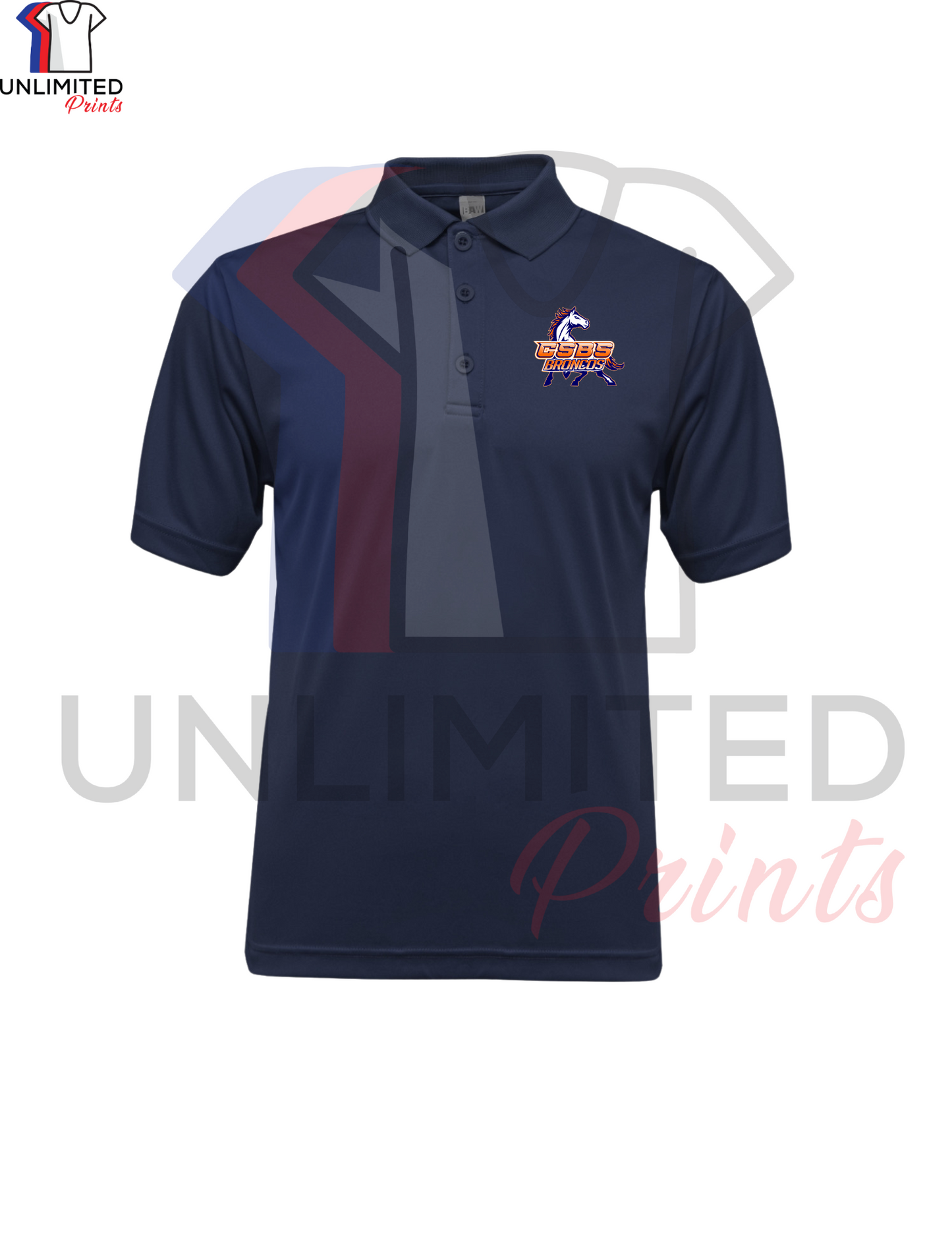 CSBS Bronco Dri-fit Polo Shirt with PRINTED LOGO