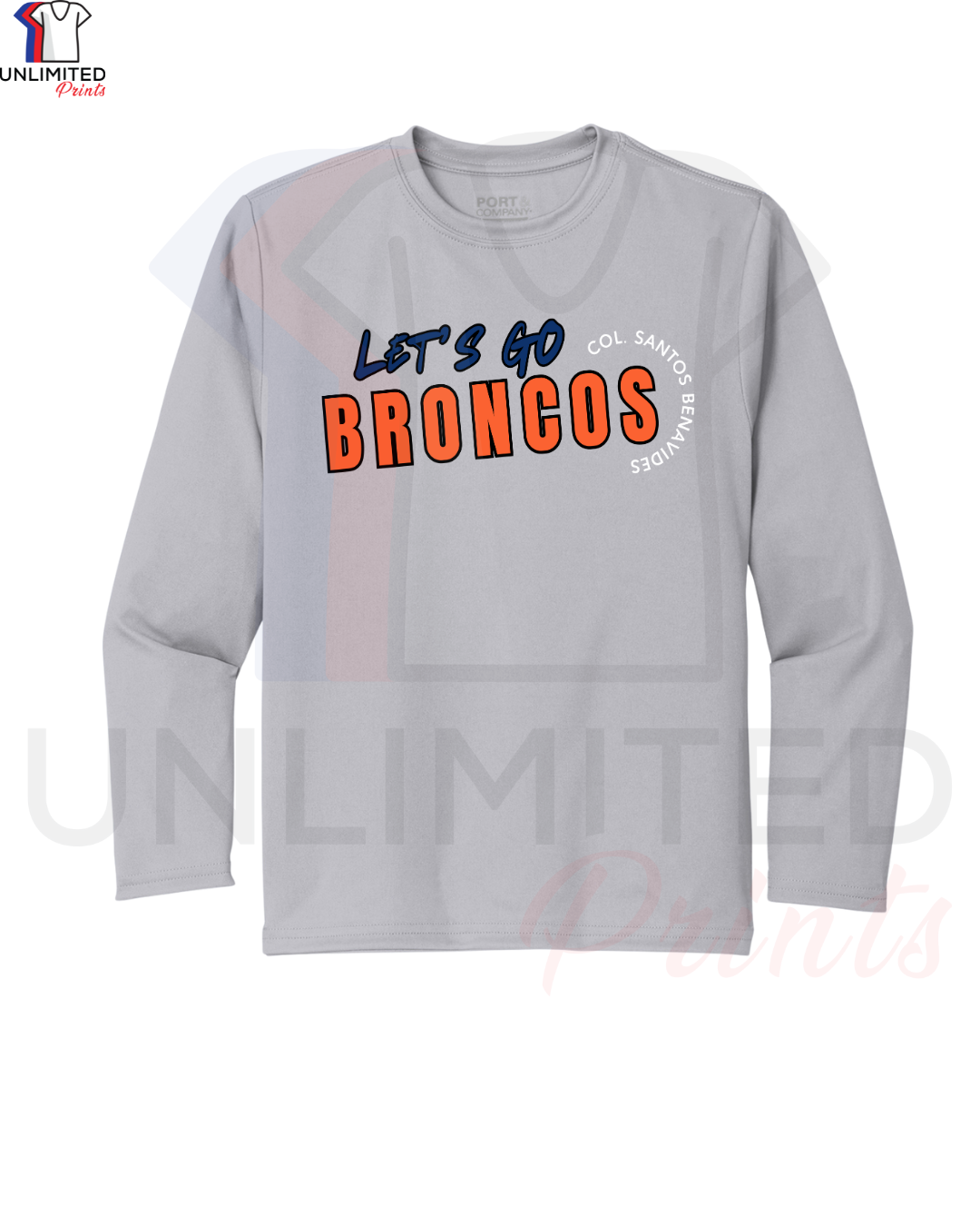 CSBS Let's Go Broncos Silver Dri-fit Short Sleeve Shirt