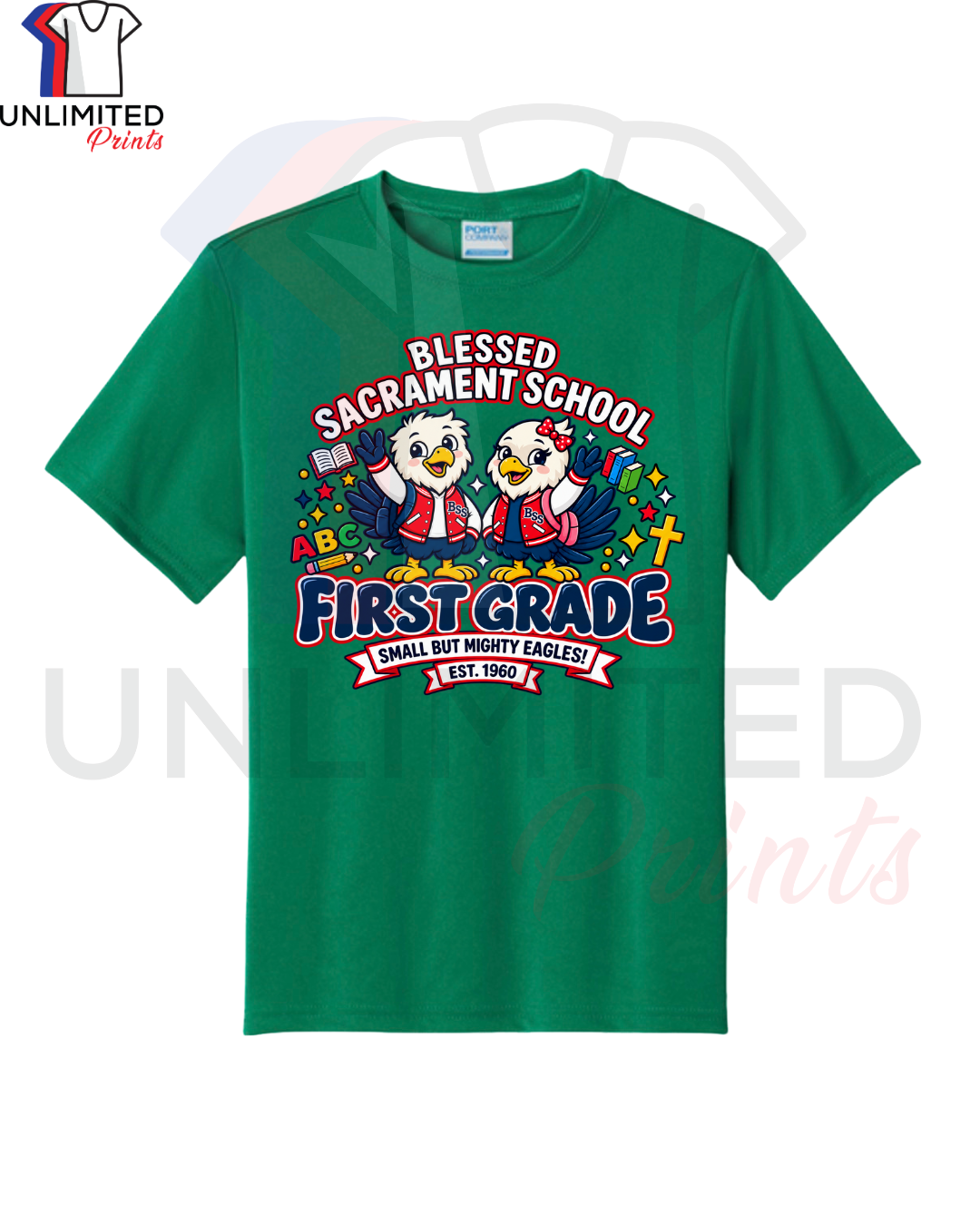 1st Grade Dri-Fit Kelly Green Spirit Shirt