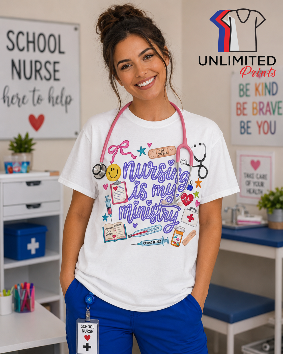 Nursing is my Ministry White Softstyle Cotton Shirt NUR09