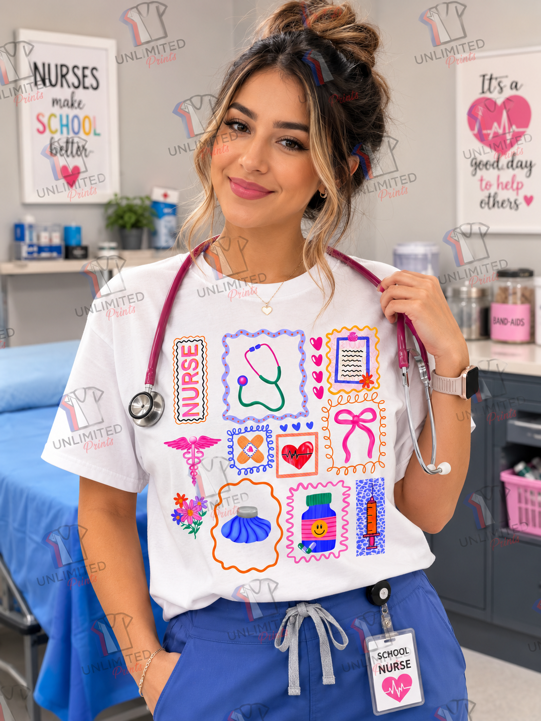 Nurse coquette White Softstyle cotton Shirt NUR-12