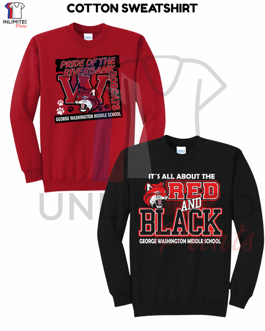 Washington Bobcats 50/50 Cotton/Poly Sweatshirt