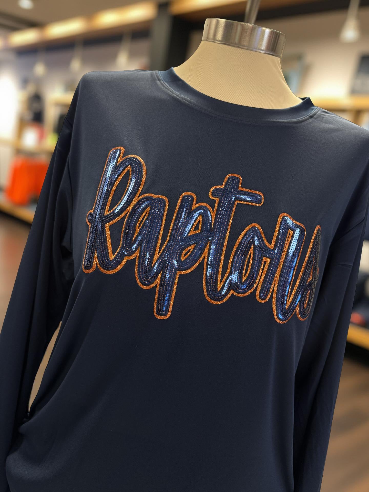 Raptors Glitter with Sequin Patch Navy Blue