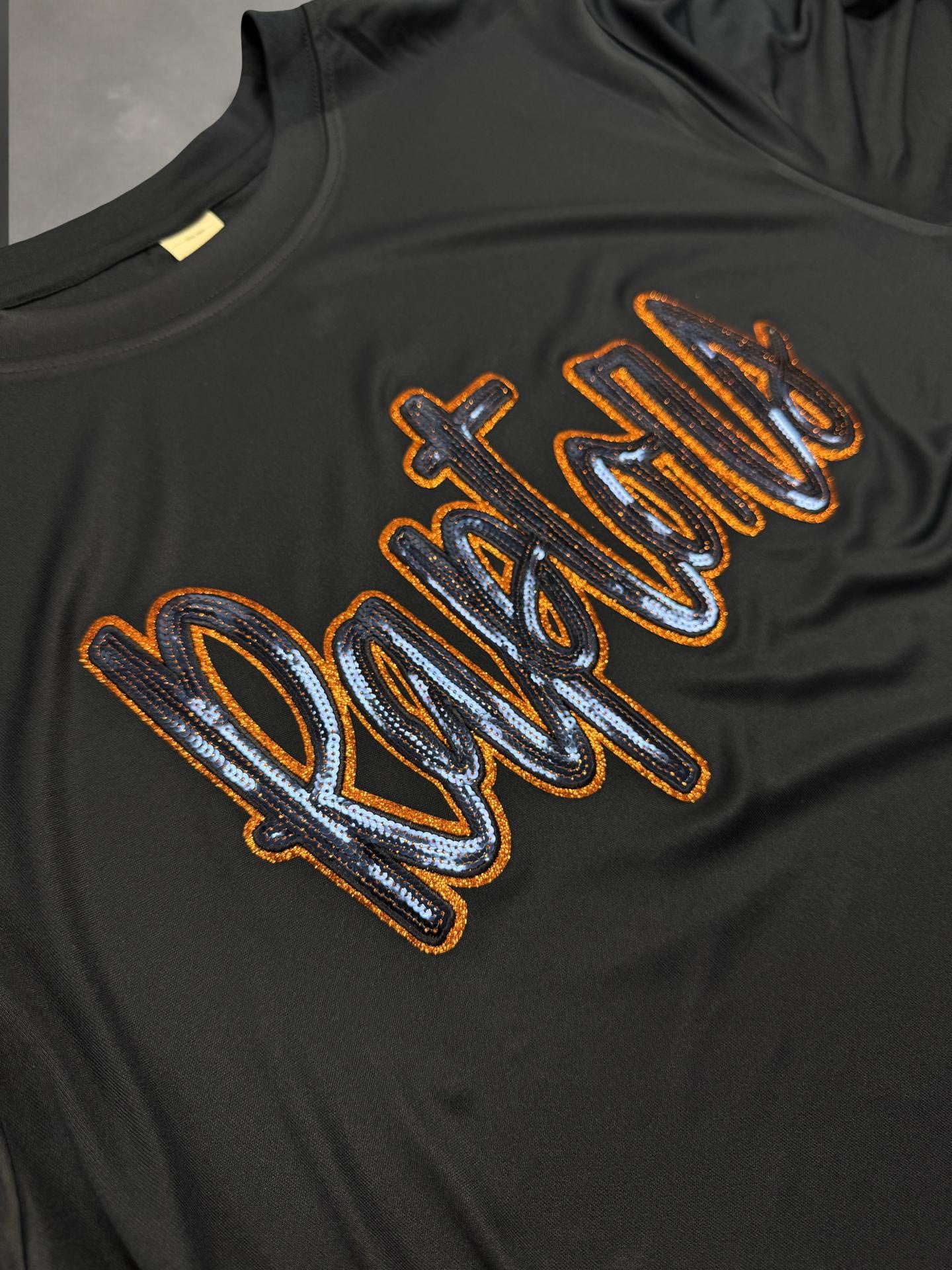 Raptors Glitter with Sequin Patch Navy Blue