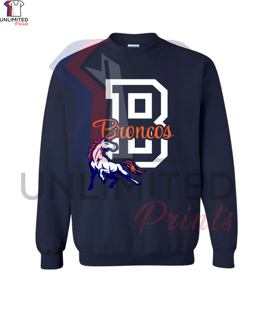 CSBS Broncos Navy Blue Crewneck Sweatshirt