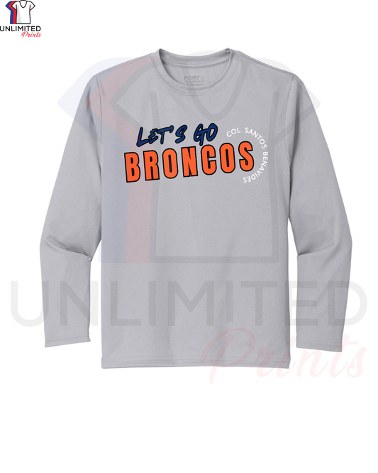 CSBS Let's Go Broncos Silver Dri-fit Short Sleeve Shirt