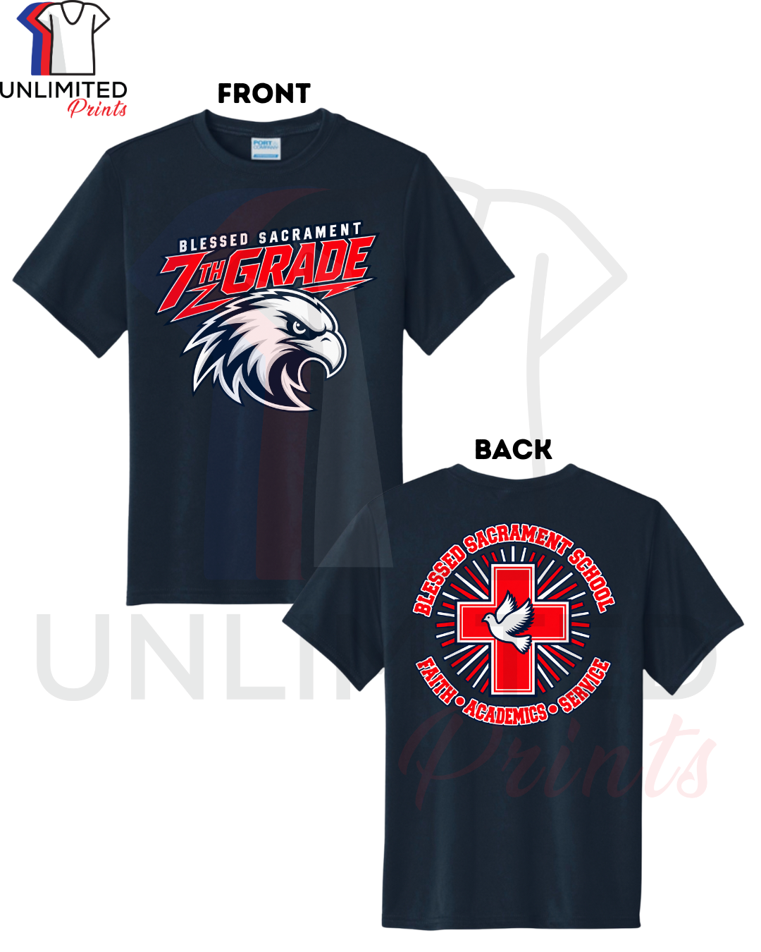 7th Grade Dri-Fit Navy Spirit Shirt